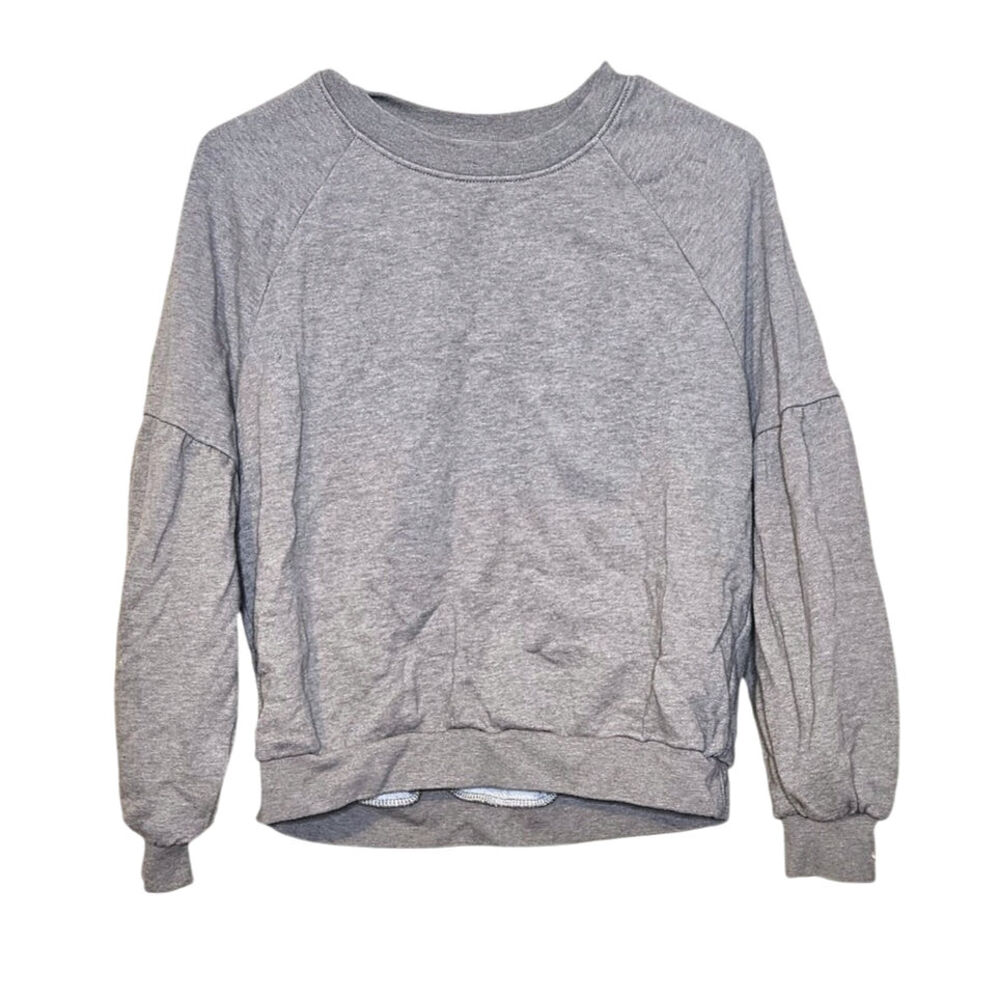 Aerie Size Medium M Grey Gray Sweater Balloon Sleeves Casual Comfy Top
